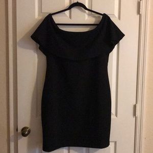 Eloquii Black Off the shoulder Ruffle Dress